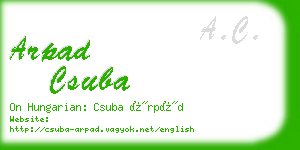 arpad csuba business card